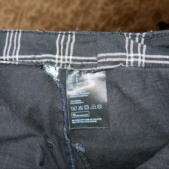 H&M Black Checkered / Plaid High-Waisted Cropped Skinny Jeans / Pants US 8 - Picture 5 of 5